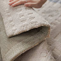 Tapis de salon moderne en peluche de haute qualité, extra épais, à motifs floraux orientaux, bleu, laine de Nouvelle-Zélande, soie de bambou, fait main