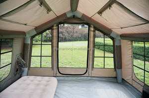 Bốn mùa không thấm nước 4 đến 6 người không khí lều quân đội màu xanh lá cây Inflatable cắm trại lều ngoài trời cho gia đình nhóm lớn connectable - Product Image 6