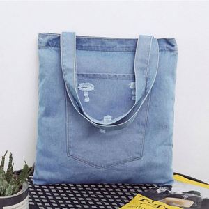 Bolsa de Compras de Lona Reutilizable al por Mayor, Nueva, de Moda, Tipo Tote de Hombro, de Gran Capacidad, con Cremallera - Product Image 5
