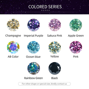 Moissanite VVS all'Ingrosso, <span class=keywords><strong>Pietra</strong></span> <span class=keywords><strong>Preziosa</strong></span> Sfusa da 1 Carato, Colorata Rosa <span class=keywords><strong>Blu</strong></span> Rosso Giallo, Taglio Brillante Rotondo con Certificato GRA - Product Image 4