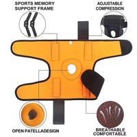 Attelle de genou articulée en néoprène avec sangles parallèles, stabilisateurs latéraux doubles, rotule ouverte réglable pour le soulagement de la douleur au genou