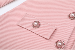 KD2402 Abito di Alta Qualità all'Ingrosso con Scollo Quadrato, Maniche Lunghe, <span class=keywords><strong>Bottoni</strong></span> con Strass, <span class=keywords><strong>Vestito</strong></span> Maglione alla Moda da Donna con Cintura - Product Image 5