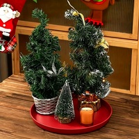 Plateau de service décoratif en plastique rouge de Noël, plateau rond pour les fêtes, vaisselle de table pour les fêtes, plateau cadeau de Noël, approvisionnement en gros