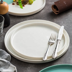 Gốm Chất lượng cao màu trắng tinh khiết tấm gốm cho bít tết cho nhà và nhà hàng phục vụ bền Bộ đồ ăn - Product Image 6