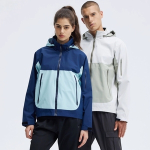 Logotipo personalizado Men's Clothing Jacket Gym Wear Workout Tops <span class=keywords><strong>Plus</strong></span> Size Stand Coller ao ar livre jaqueta esportiva - Product Image 3