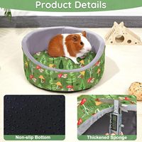 Lit pour petit animal de compagnie Cachette de cochon d'Inde Hamster Totoro Cachette Matelas souple Furet Lit rond porte-gobelet mobile