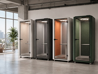 Espace de travail individuel moderne et minimaliste, économique, studio mobile préfabriqué, réduction du bruit, cabine d'étude acoustique privée