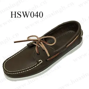 WCY, portogallo scarpe da pendolarismo popolari scarpe da barca in pelle di mucca fatte a mano marroni HSW040