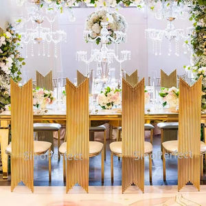 New Design Rose Gold Frame High Back Celebrate Banquet Event Wedding Hotel Stainless Steel <b>Chair</b> - Product Image 1