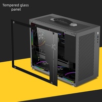 Wholesale Portable Mid Tower Gaming Computer PC Case Cabinet Aluminum Micro ATX Mini ITX Glass Side Panel Desk Cases & Towers