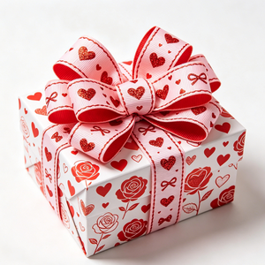 Lazo de grosgrain 100% poliéster al por mayor con diseño de corazón y mariposa para decoración de cajas de regalo de chocolate de San Valentín - Product Image 2