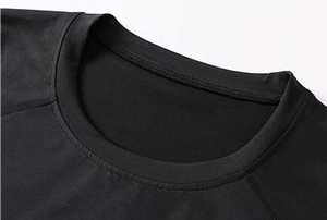 男性用100% ポリエステルインターロック長袖クルーネック速乾性吸湿性スキンタイト無地染めスポーツシャツ - Product Image 3