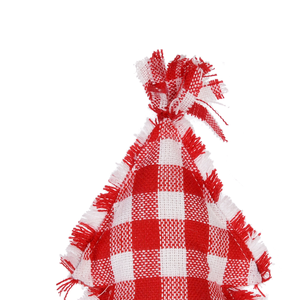 Dekorasi pohon Natal desain kain merah dan putih perlengkapan kerajinan ornamen Natal dekorasi perapian meja pohon sukacita - Product Image 2