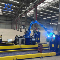 Station de soudage de brides de tuyaux à double poste pour robot unique, cellule de soudage automatique de tubes, capacité 800, entraînement servo-électrique