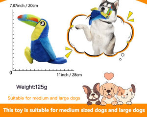 Vendita calda blu tucano peluche cane giocattolo stile cartone animato compagno noia sollievo sostenibile corda ecologica animali domestici amanti degli uccelli - Product Image 5