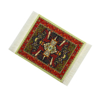 Sous-verre en tissu style tapis persan, personnalisable avec logo, fourni par l'usine chinoise