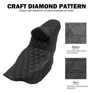 Двухместное сиденье для мотоцикла с подушками для спинки водителя, переднее и заднее сиденье для водителя и пассажира для Harley Touring Street Glide CVO 09-23 - Product Image 5