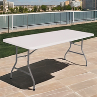 Table pliante tendance, table à manger portable d'extérieur, table à manger simple pour la maison et le commerce, table à manger rectangulaire pour patio