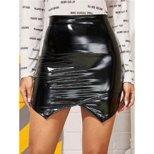 Sexy High Waist Office Casual <strong>Mini</strong> <strong>Skirts</strong> Women PU Shiny Package Hip <strong>Skirt</strong> Lady 4XL 5XL <strong>Latex</strong> High Waist Pencil <strong>Skirts</strong> Custom - Product Image 1