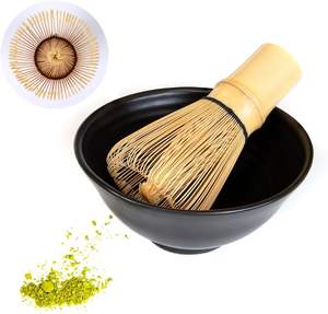 Fouet à matcha artisanal en bambou doré foncé naturel, avec logo personnalisé, pour la vente en gros - Product Image 4