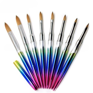 Gradient <b>Color</b> Crystal <b>Pen</b> Manicure Brush Factory Direct Sales Made With Synthetic Hair and Metal Rod Nail Brush - Product Image 2