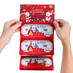 Santa Claus Mô hình có thể gập lại các tông thiệp chúc mừng tem vàng dập nóng sáng tạo tiền giữ Tính năng kỳ nghỉ norico - Product Image 1