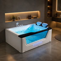 Baignoire Jacuzzi Intérieure Moderne en Acrylique JeSoon avec Hydromassage, Cascade et Spa pour Salle de Bain