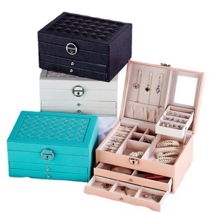 Estuche de Joyería de Vidrio, Estuche de Viaje para Joyas con Espejo, Estuche de Viaje Plegable para Joyas - Product Image 1