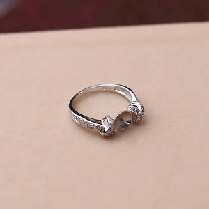 Anillo de Plata S925 con Boca Cerrada para Mujer, Adorno de Mano con Perla, Bandeja Vacía para Joyería DIY, Componentes para Joyería - Product Image 5