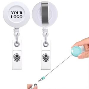 Custom Retractable Metal Keychain Pull Badge ID Name Badge Holder Scroll School Student Office <b>Nurse</b> Badge Reel - Product Image 1