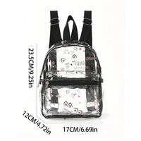Sac à dos transparent imprimé JOYSUN, best-seller, imperméable, en PVC, sac de rangement, sac à dos pour étudiants, grande capacité, sac à dos transparent