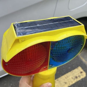 Đèn cảnh báo nón giao thông năng lượng mặt trời màu đỏ và xanh - Product Image 4