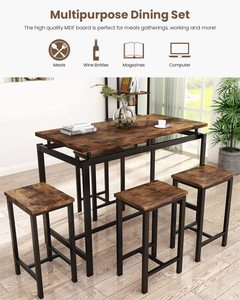 <span class=keywords><strong>Tavolo</strong></span> e <span class=keywords><strong>sedie</strong></span> <span class=keywords><strong>da</strong></span> <span class=keywords><strong>cucina</strong></span> moderni per <span class=keywords><strong>4</strong></span>, <span class=keywords><strong>tavolo</strong></span> <span class=keywords><strong>da</strong></span> Bar in legno per Pub perfetto per la colazione angolo piccolo soggiorno - Product Image 6