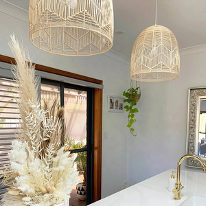 Lustre en <span class=keywords><strong>bambou</strong></span>, éclairage en <span class=keywords><strong>bambou</strong></span> naturel, abat-jour artisanal, lampes de lecture LED, luminaire de plafond en rotin fait main - Product Image 1