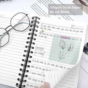 Spiral defter <span class=keywords><strong>A</strong></span> <span class=keywords><strong>5</strong></span> çizgili siyah günlük defteri 100 sayfa/200 sayfa, yazma işleri iç<span class=keywords><strong>in</strong></span> ciltli dergiler okul malzemeleri - Product Image 5