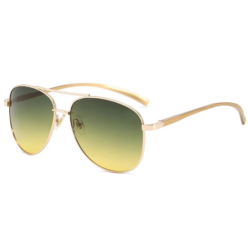 2022 nouveau coloré homme lunettes de soleil cadre en aluminium Pol cadre jaune résine lentille polarisée lunettes porter de luxe mode lunettes de soleil