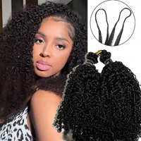 Cheveux humains vierges bouclés crépus 100% naturels, mèches en vrac pour tresses au crochet, ondulations profondes effet plume avec boucles de cheveux humains