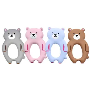 Massaggiagengive in Silicone per bambini BPA giocattolo per dentizione gratuito animali Koala orso cane massaggiagengive perline in Silicone collana fai-da-te