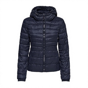 Women's Lightweight <b>Packable</b> Hooded Winter Quilted Puffer <b>Jacket</b> with Detachable Sleeves & Hat Water Resistant Polyester/Cotton - Product Image 1