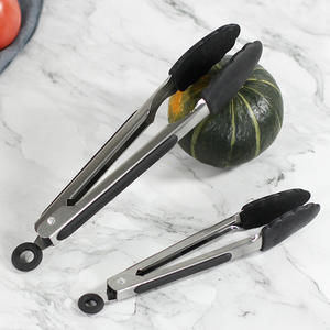 Gadget de cuisine, pinces de service de 7, 9, 12 pouces, pinces de cuisine pour aliments, pinces de cuisine en acier inoxydable avec embouts en <span class=keywords><strong>silicone</strong></span> - Product Image 6