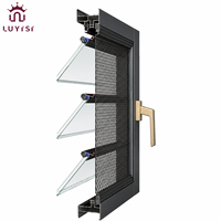Grille de sécurité en acier inoxydable pour fenêtre à persiennes en verre, réglable sur mesure, en aluminium, haute étanchéité, résistante aux intempéries, pour hôtels et hôpitaux