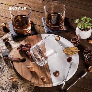 Bar Logo personnalisé gravé cristal personnalisé Double whisky à l'ancienne dégustation gobelet tasse en verre pour whisky Cocktail <span class=keywords><strong>rhum</strong></span> - Product Image 5