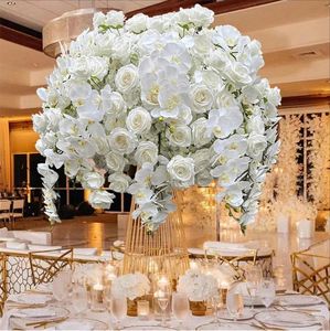 Boule de fleurs artificielles en soie de haute qualité, style moderne, grande décoration de centre de table pour mariage et fête - Product Image 1
