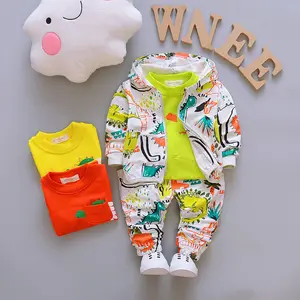 2023 Spring New Toddler Baby Boys' Clothing Sets Print Graffiti 1-4 year Old Casual Sweater 3pcs Boys Clothing Sets