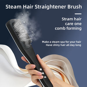 Cepillo de cuidado del cabello de belleza multifunción personalizado profesional vapor suave 2 en 1 peine alisador de cabello y cepillo para cabello natural - Product Image 2