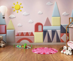 Prix d'usine pas cher Dream Castle Design 3D Stickers muraux décoratifs <span class=keywords><strong>Minnie</strong></span> Protection murale pour enfants Panneaux muraux en mousse pour bébé - Product Image 1