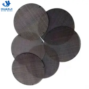 China Supply High quality 20 40 80 mesh black mesh filter plain wire cloth filter disc plastic extruder screen for PP PE