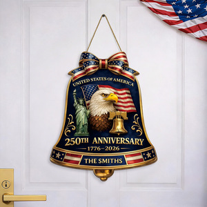 Décoration de porte suspendue en bois, style campagnard américain, avec aigle, Statue de la Liberté et drapeau américain, pour le 250e anniversaire du Jour de l'Indépendance - Product Image 2