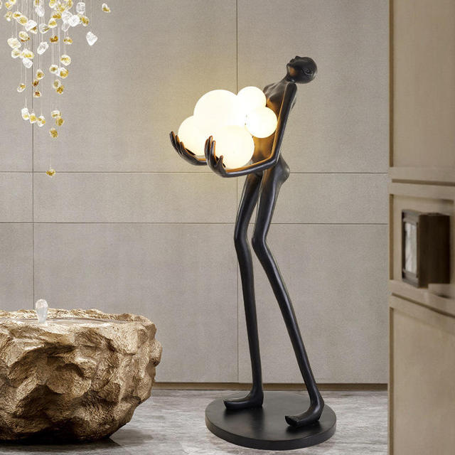 Nordic Design Standing Floor Light Living Room Corner Minimalist Resin Sculpture Floor Lamps