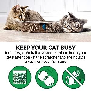 Nhà Máy Giá 3-Trong-1 Tương Tác Mèo Đồ Chơi Vòng Hình Dạng Scratcher Với Gỗ Bóng Theo Dõi Cổ Điển Giáng Sinh Phong Cách Các Tông - Product Image 4